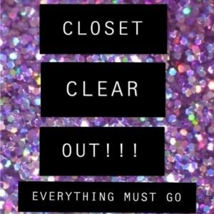Closet Clear Out Graphic Poster in Purple Holographic Glitter